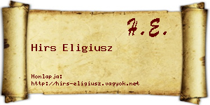 Hirs Eligiusz névjegykártya